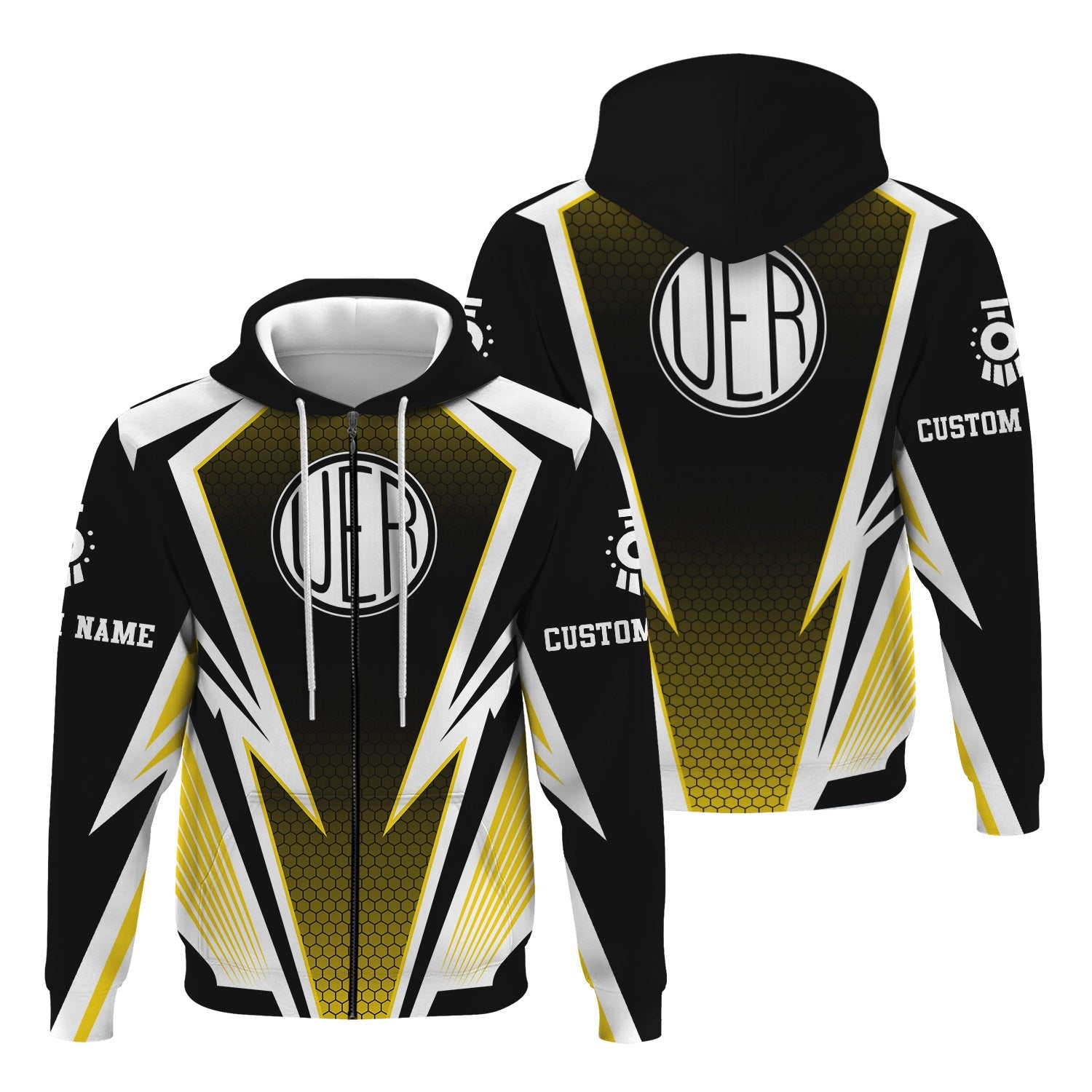 Railspirit Personalized Union Electric Railway Hoodie Lightning Graphic Style Zip Up Hoodie Gift Idea For Train Lover