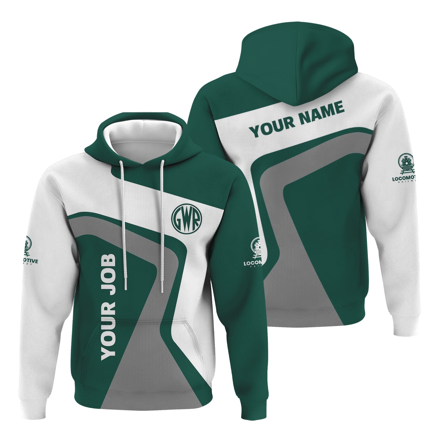 Railspirit Personalized Great Western Railway Hoodie Unique Design with Custom Job Position Train Zip Up Hoodie