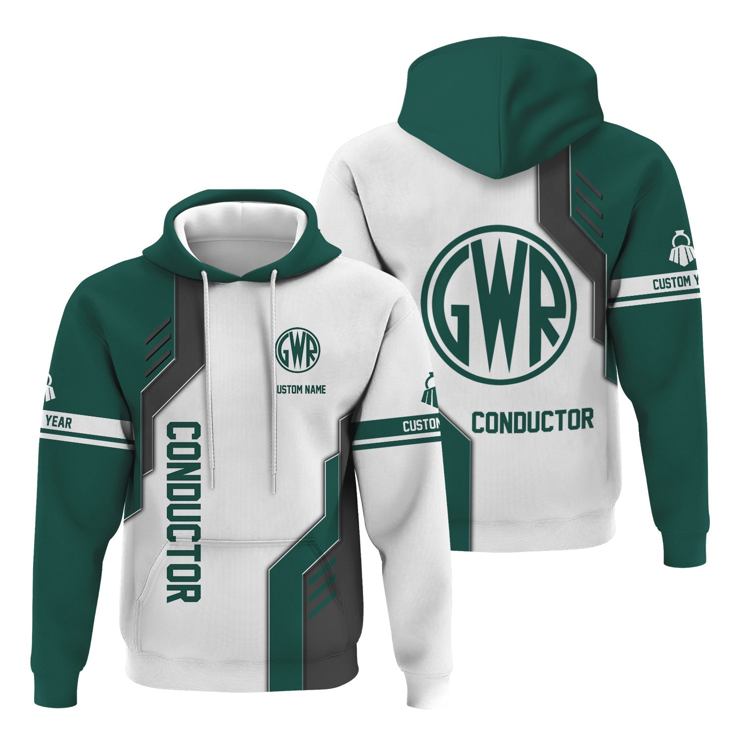 Railspirit Personalized Great Western Railway Hoodie Unique Railway Style with Custom Job Train Zip Up Hoodie