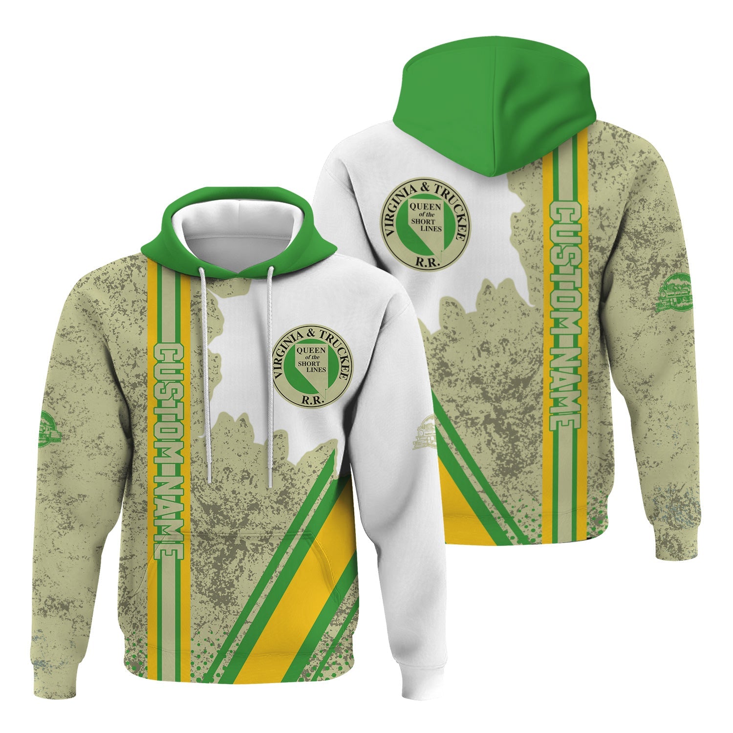 Railspirit Personalized Virginia & Truckee Railroad Hoodie All Over Printed Unisex Zip Up Hoodie