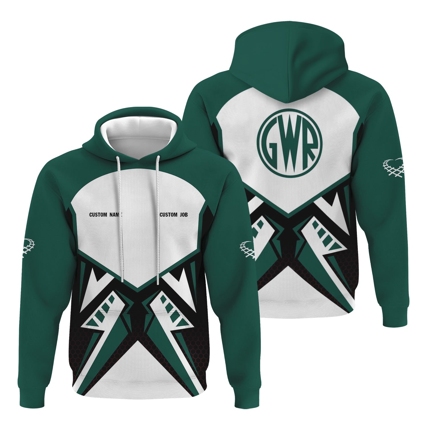 Railspirit Personalized Great Western Railway Hoodie Vibriant Style with Custom Position Train Zip Up Hoodie