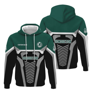 Railspirit Personalized Great Western Railway Hoodie Track-Inspired with Custom Job Position Train Zip Up Hoodie