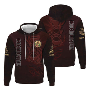 Railspirit Personalized London, Midland and Scottish Railway Hoodie Blazing Style with Custom Position Train Zip Up Hoodie