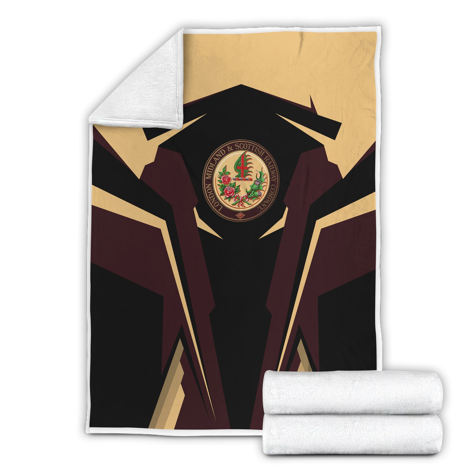 Railspirit Personalized London, Midland and Scottish Railway Blanket Strong Line Train Blanket Gift Idea For Train Lover