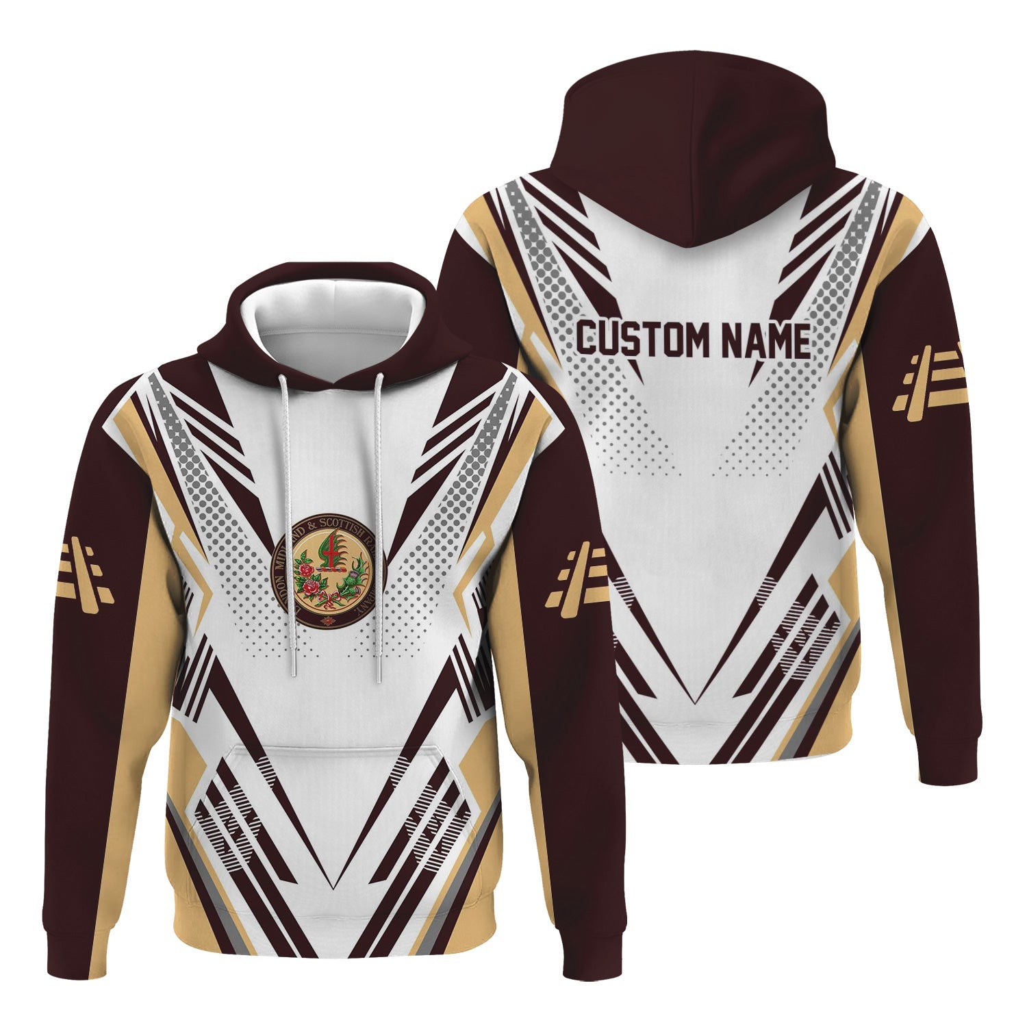 Railspirit Personalized London, Midland and Scottish Railway Hoodie Railroad Tribute Design Train Zip Up Hoodie for Train Lovers