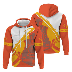 Railspirit Personalized Avanti West Coast Hoodie Flame-Inspired Style Zip Up Hoodie Gift Idea For Train Lovers