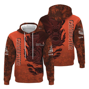Railspirit Personalized Avanti West Coast Hoodie Blazing Style with Custom Position Train Zip Up Hoodie