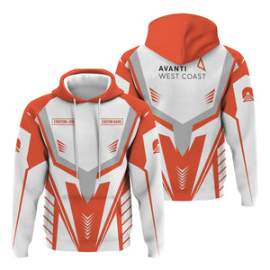 Railspirit Personalized Avanti West Coast Hoodie Workwear-Inspired with Custom Position Train Zip Up Hoodie