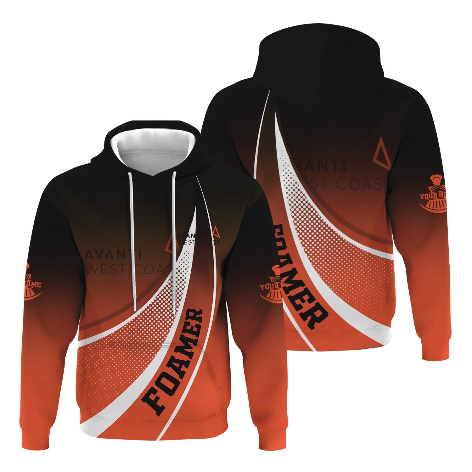 Railspirit Personalized Avanti West Coast Hoodie Railway-Themed Style Zip Up Hoodie Gift Idea For Trainspotter