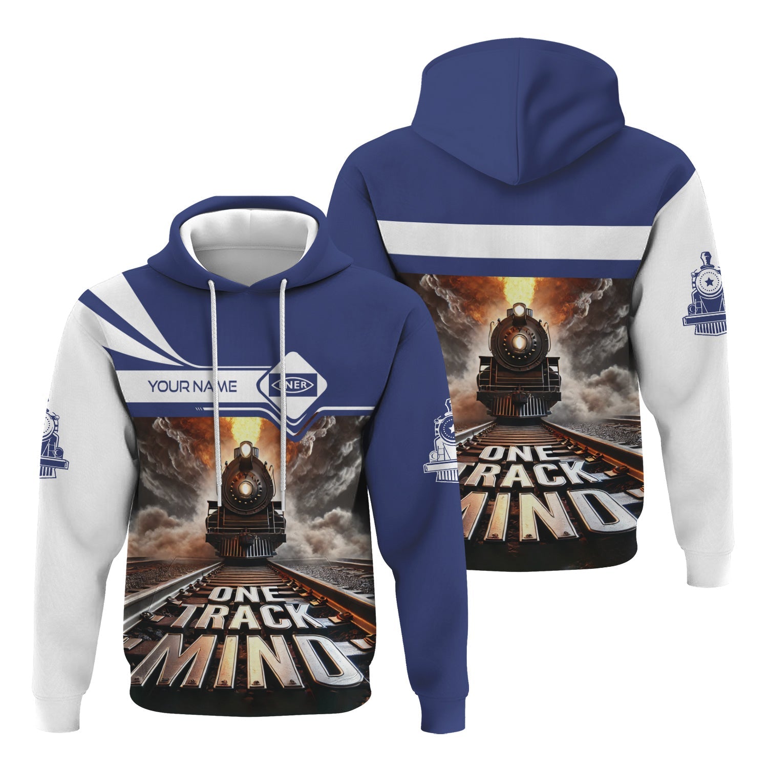 Railspirit Personalized London and North Eastern Railway Hoodie One Track Mind Train Printed ZIp Up Hoodie