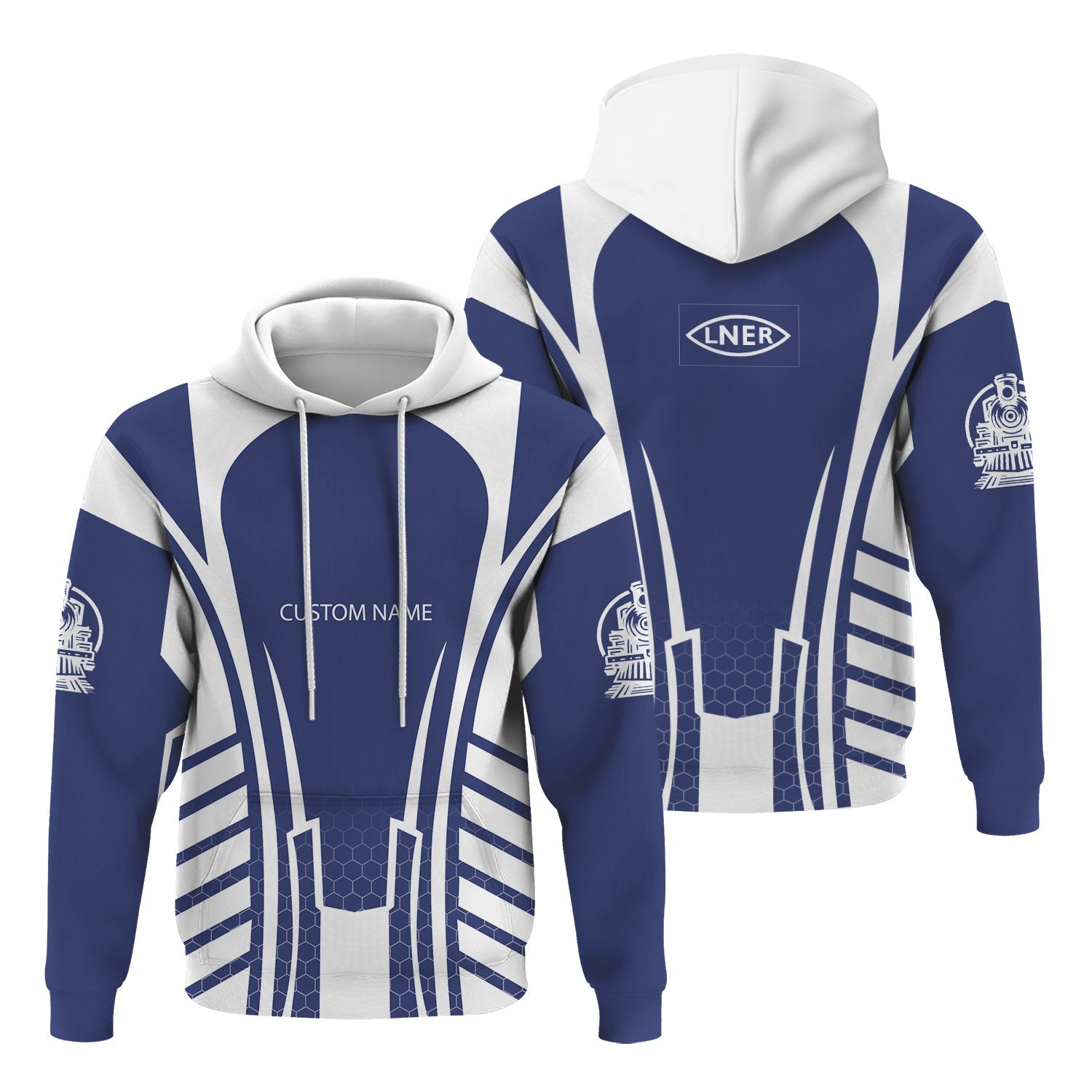 Railspirit Personalized London and North Eastern Railway Hoodie Striped Railroad Style Train Zip Up Hoodie All Over Print