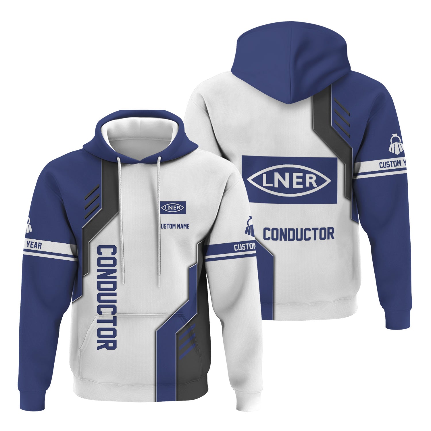 Railspirit Personalized London and North Eastern Railway Hoodie Unique Railway Style with Custom Job Train Zip Up Hoodie