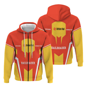 Railspirit Personalized British Railway Hoodie Custom Year Railroader Zip Up Hoodie Gift Idea For Train Lover