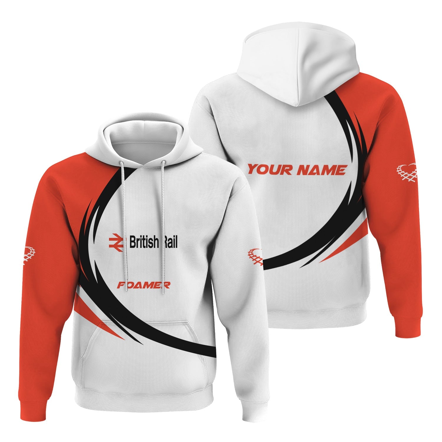 Railspirit Personalized British Railway Hoodie Unique Graphic Style Zip Up Hoodie For Train Enthusiasts