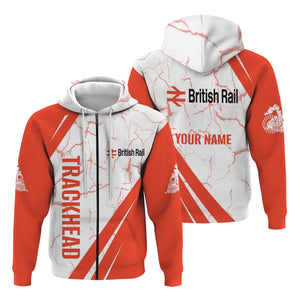 Railspirit Personalized British Railway Hoodie Crackle Texture Style Train Zip Up Hoodie For Trackhead