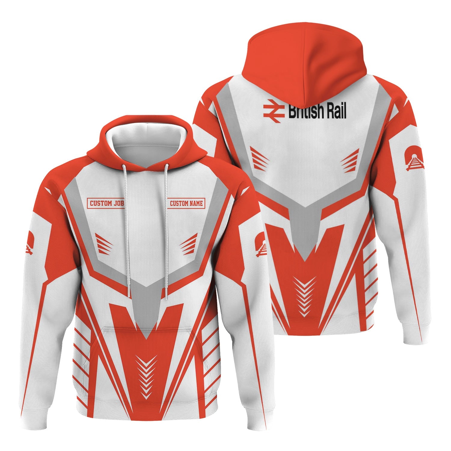 Railspirit Personalized British Railway Hoodie Workwear-Inspired with Custom Position Train Zip Up Hoodie