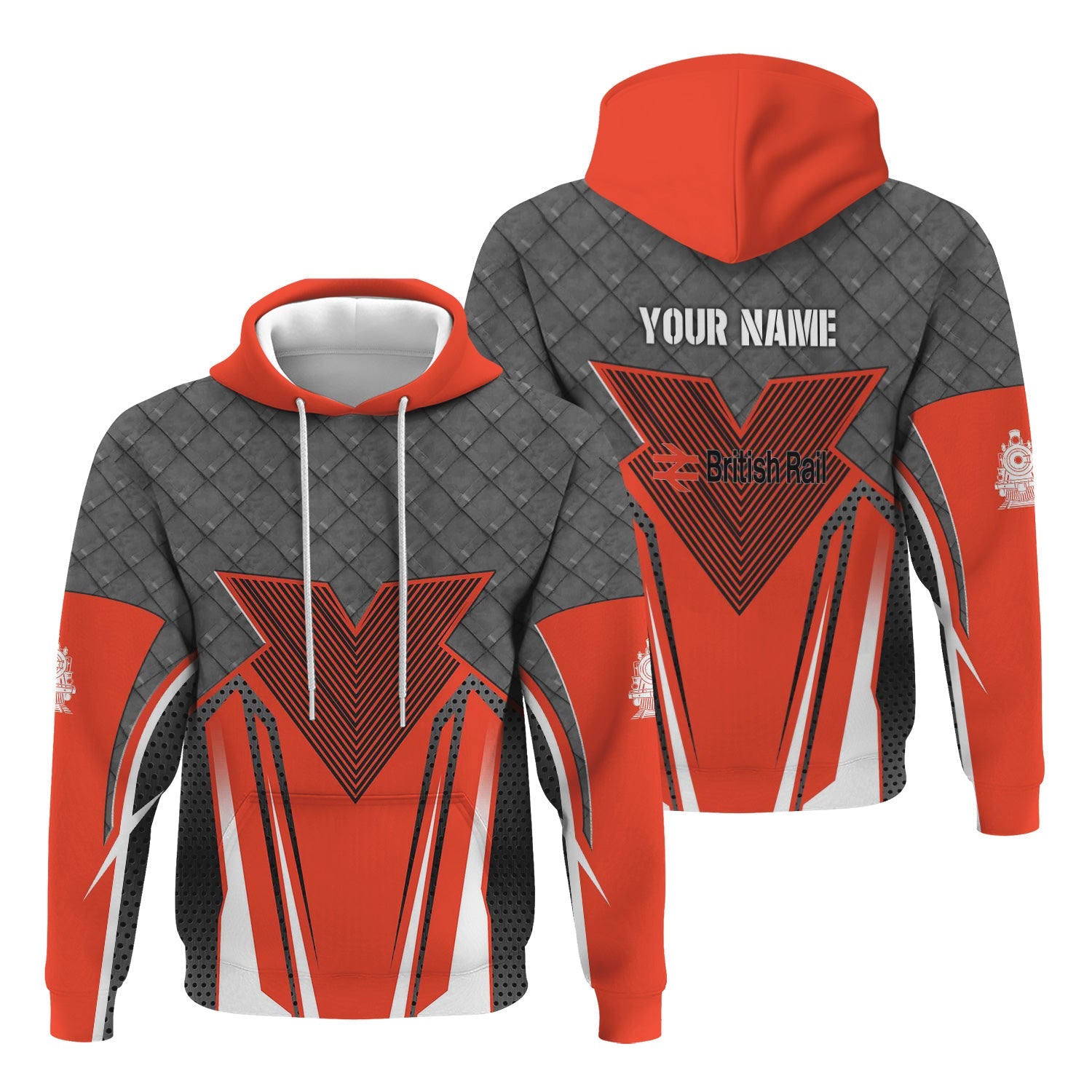 Railspirit Personalized British Railway Hoodie Rugged Steel Vibes Train Zip Up Hoodie All Over Print