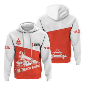 Railspirit Custom Name British Railway Hoodie One Track Mind Printed Zip Hoodie