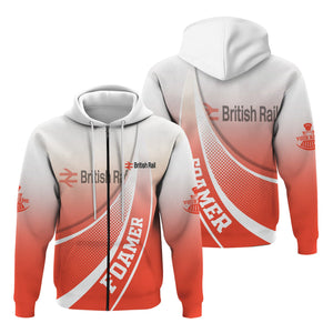 Railspirit Personalized British Railway Hoodie Railway-Themed Style Zip Up Hoodie Gift Idea For Trainspotter