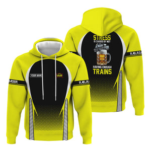 Railspirit Personalized Iowa Interstate Railroad Hoodie Stress Is Caused By Not Having Enough Trains IAIS Zip Up Hoodie