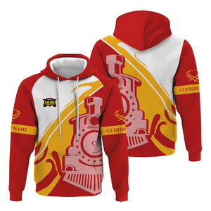 Railspirit Personalized Iowa Interstate Railroad Hoodie Flame-Inspired Style IAIS Zip Up Hoodie Gift Idea For Train Lovers