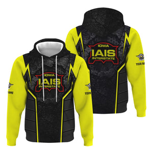 Railspirit Personalized Iowa Interstate Railroad Hoodie Cracked Metal Design IAIS Train Zip Up Hoodie for Rail Enthusiasts