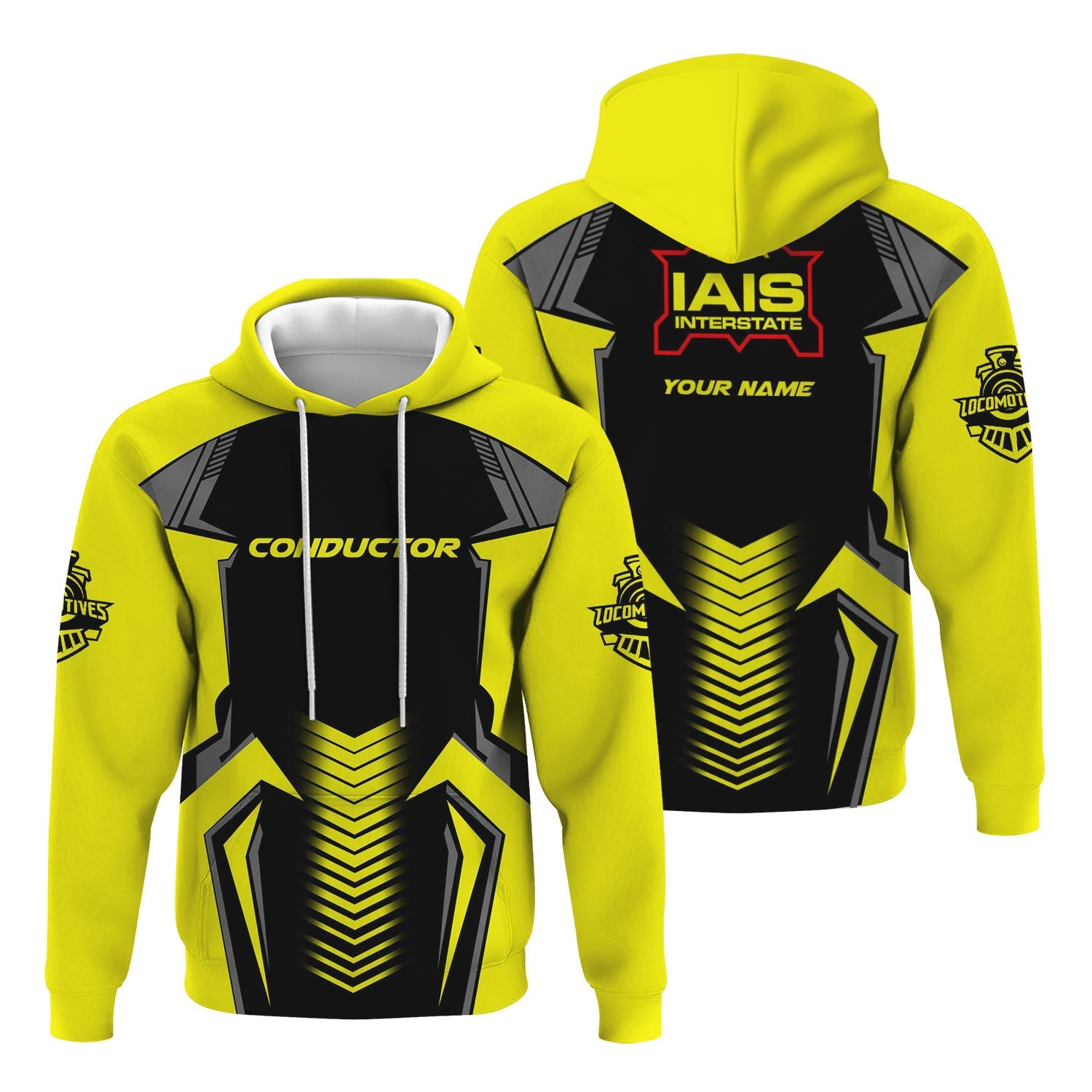 Railspirit Personalized Iowa Interstate Railroad Hoodie Standout Style with Custom Position IAIS Train Zip Up Hoodie