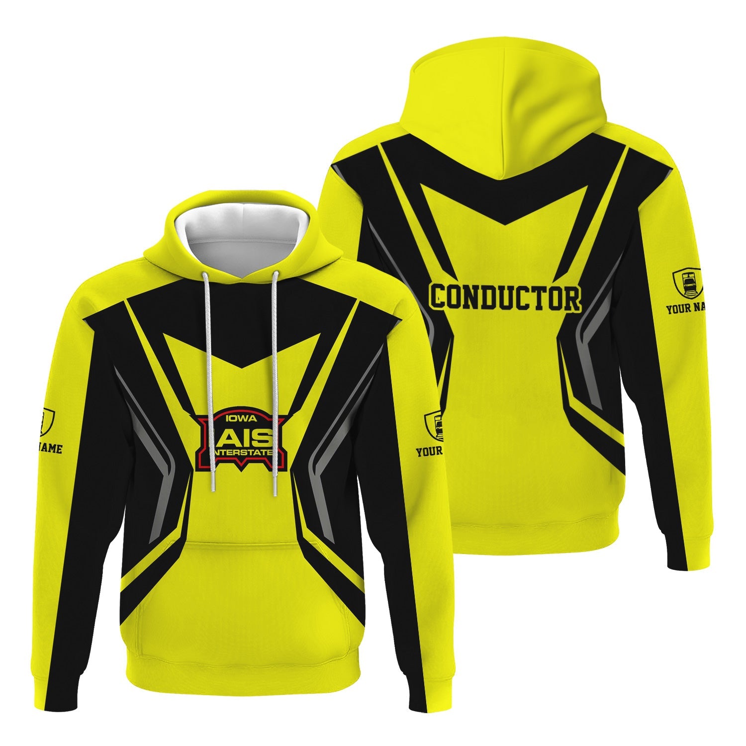 Railspirit Personalized Iowa Interstate Railroad Hoodie Unique Style with Custom Job IAIS Train Zip Up Hoodie