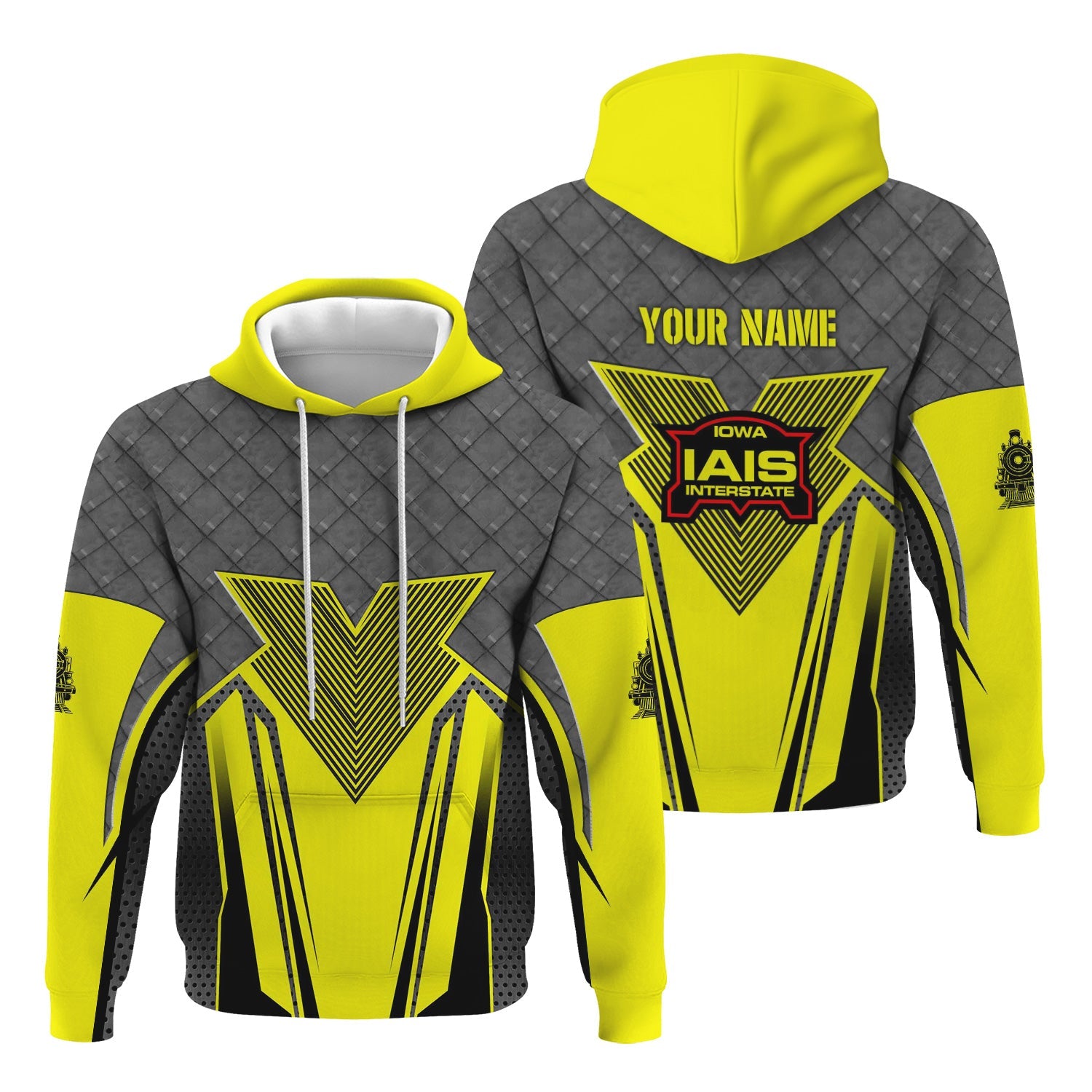 Railspirit Personalized Iowa Interstate Railroad Hoodie Rugged Steel Vibes IAIS Train Zip Up Hoodie All Over Print