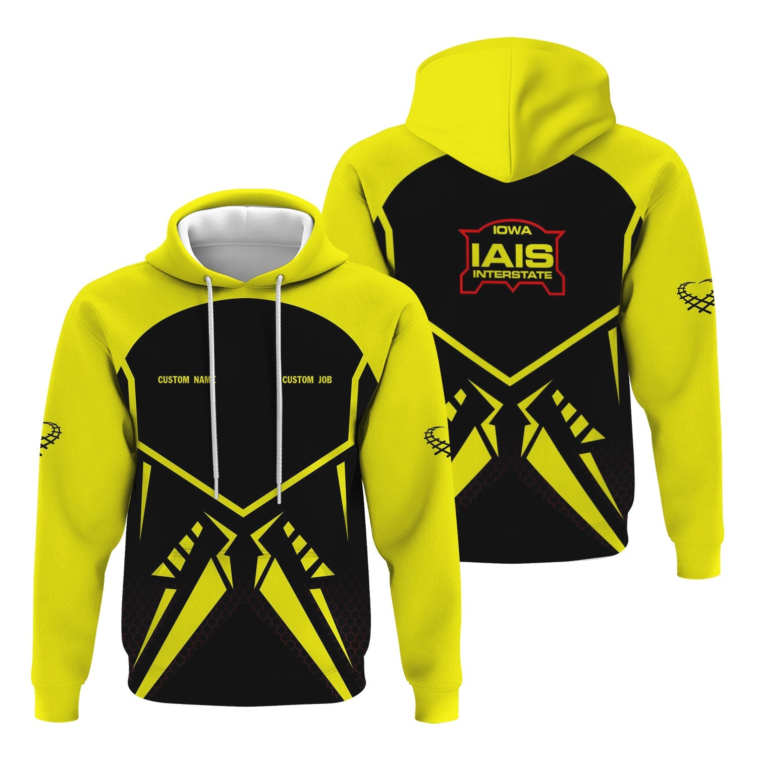 Railspirit Personalized Iowa Interstate Railroad Hoodie Vibriant Style with Custom Position IAIS Train Zip Up Hoodie