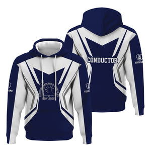 Railspirit Personalized Jersey Central Railroad Hoodie Unique Style with Custom Job CNJ Train Zip Up Hoodie