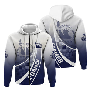 Railspirit Personalized CNJ Jersey Central Railroad Hoodie Railway-Themed Style Zip Up Hoodie Gift Idea For Trainspotter