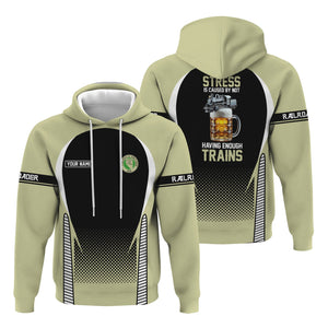 Railspirit Personalized Virginia & Truckee Railroad Hoodie Stress Is Caused By Not Having Enough Trains  Zip Up Hoodie