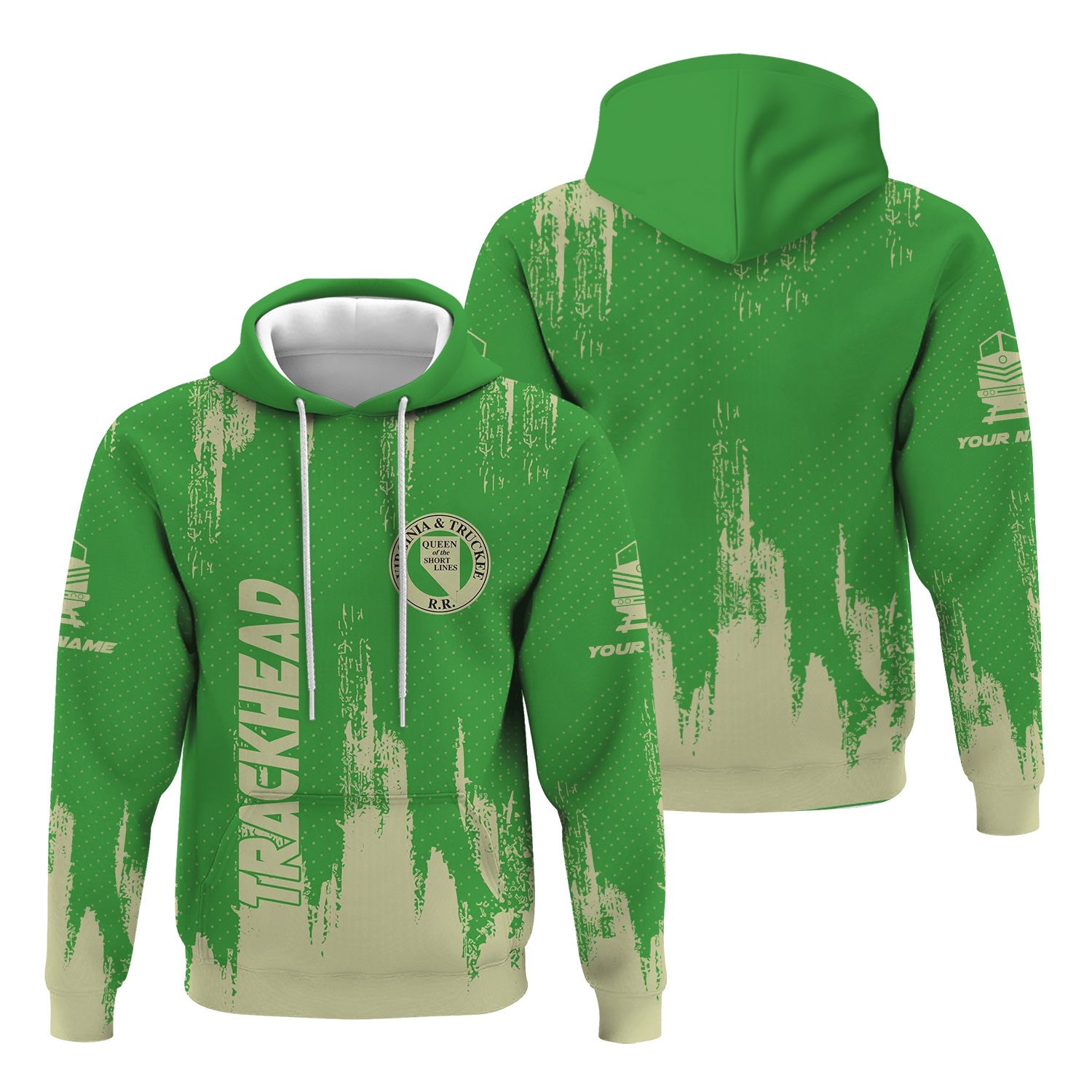 Railspirit Personalized Virginia & Truckee Railroad Hoodie Paint Impact Design Train Zip Up Hoodie for Trackhead