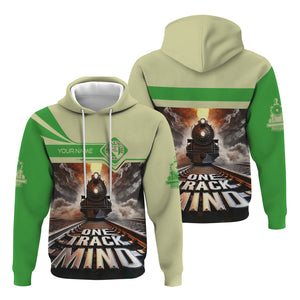 Railspirit Personalized Virginia & Truckee Railroad Hoodie One Track Mind Train Printed ZIp Up Hoodie