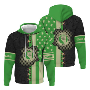 Railspirit Personalized Virginia & Truckee Railroad Hoodie American Flag with Crack Effect Train Zip Up Hoodie