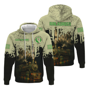 Railspirit Personalized Virginia & Truckee Railroad Hoodie Vintage Train Art Style Zip Up Hoodie For Locomotive Fans