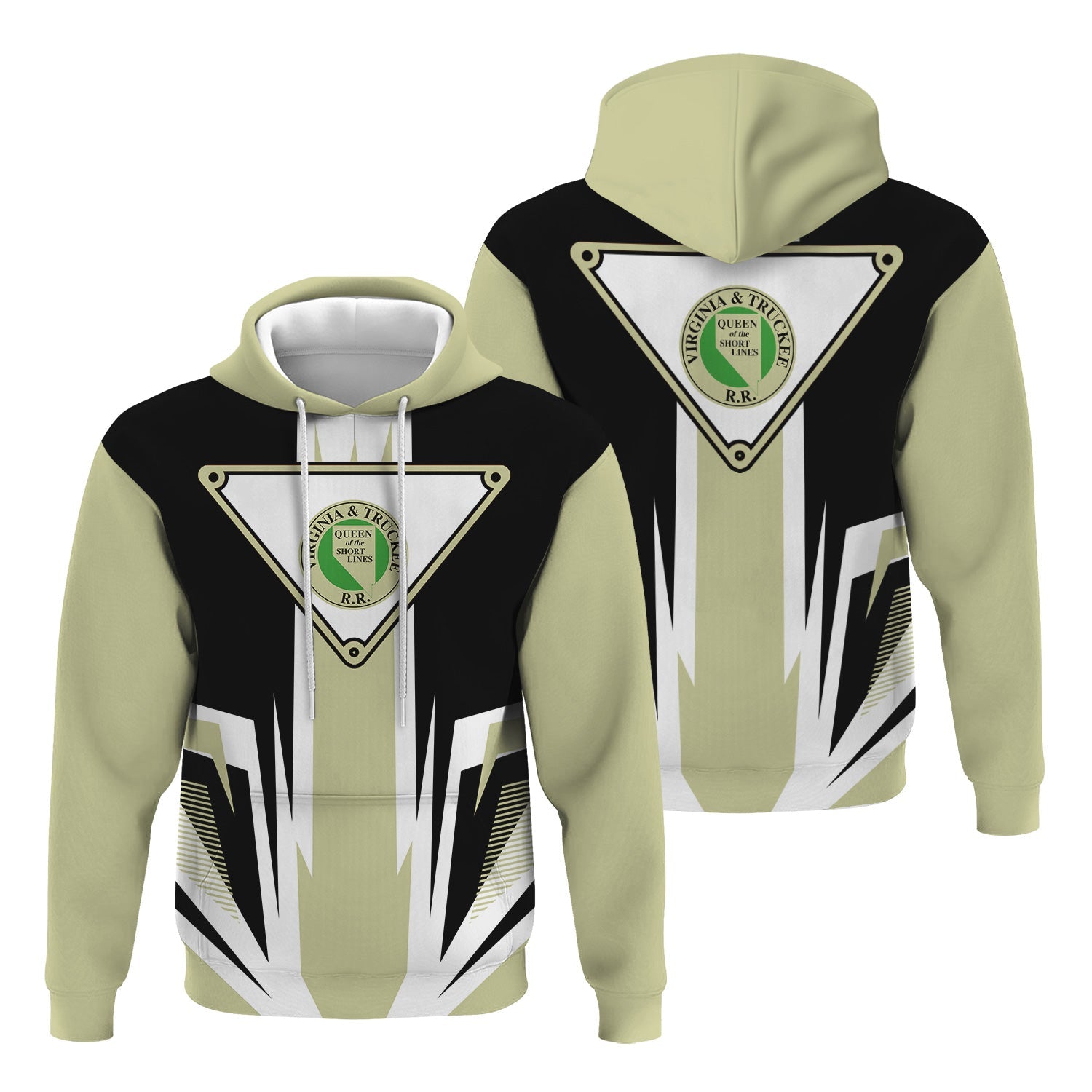 Railspirit Virginia & Truckee Railroad Hoodie Bold Graphic Style All Over Printed Zip Up Hoodie
