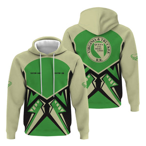 Railspirit Personalized Virginia & Truckee Railroad Hoodie Vibriant Style with Custom Position Train Zip Up Hoodie