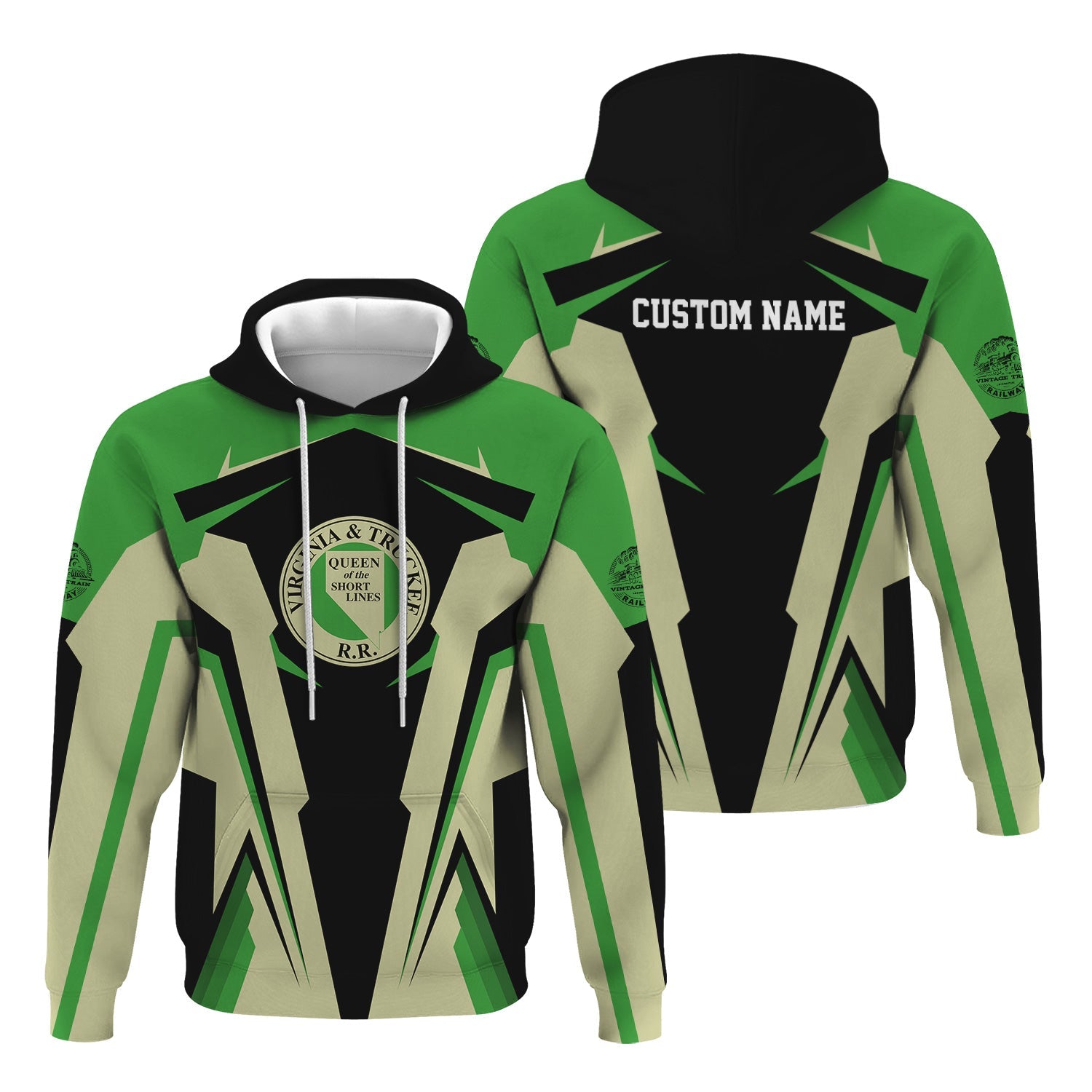 Railspirit Personalized Virginia & Truckee Railroad Hoodie Strong Line Style Train Hoodie Gift Idea For Train Lover