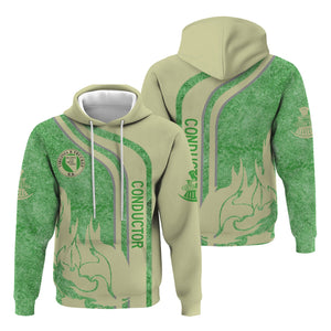 Railspirit Personalized Virginia & Truckee Railroad Hoodie Flame Design with Custom Job Position Train Zip Up Hoodie