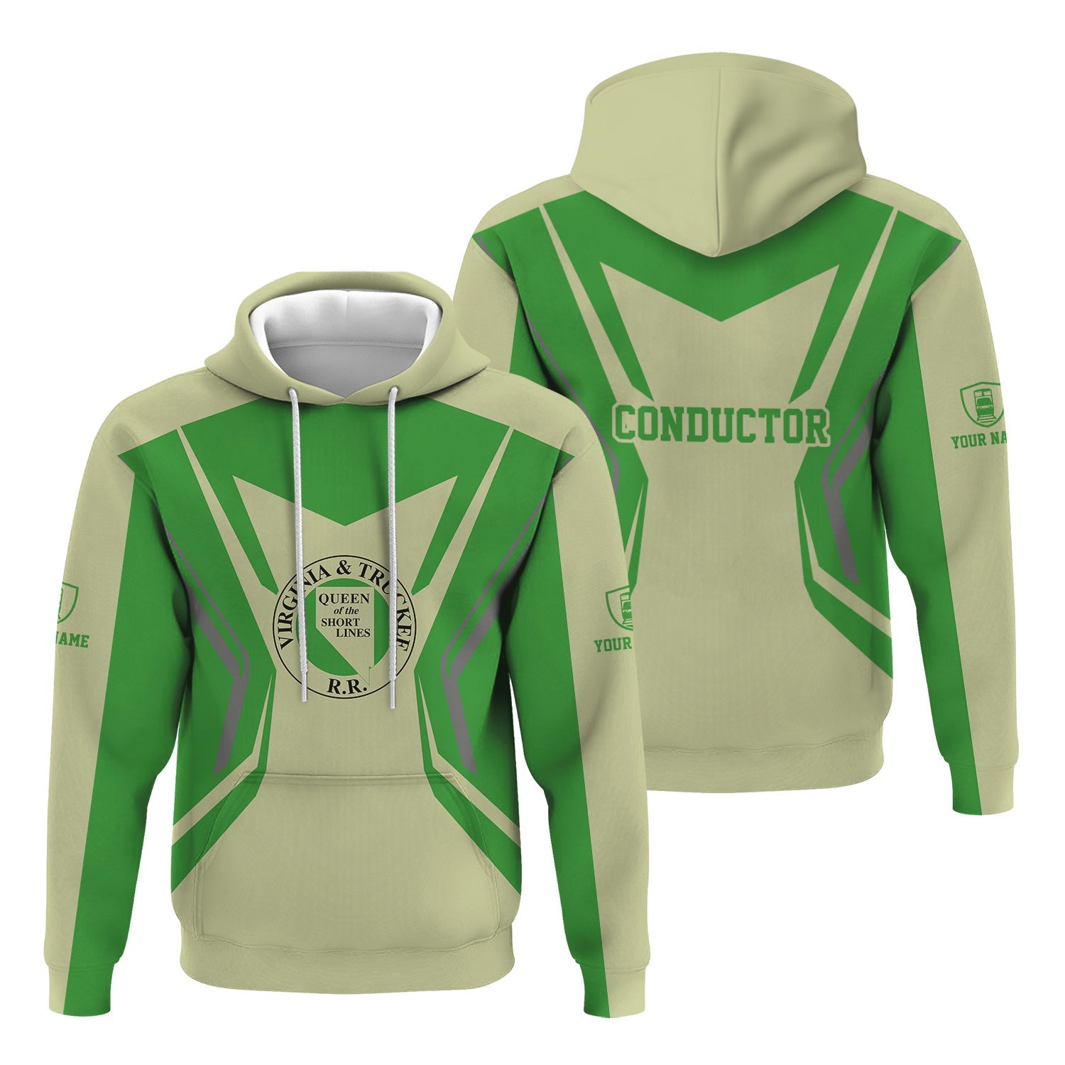 Railspirit Personalized Virginia & Truckee Railroad Hoodie Unique Style with Custom Job Train Zip Up Hoodie