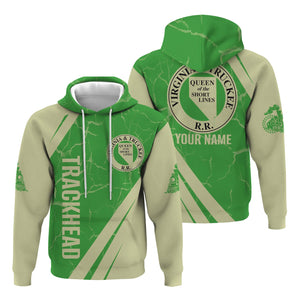 Railspirit Personalized Virginia & Truckee Railroad Hoodie Crackle Texture Style Train Zip Up Hoodie For Trackhead