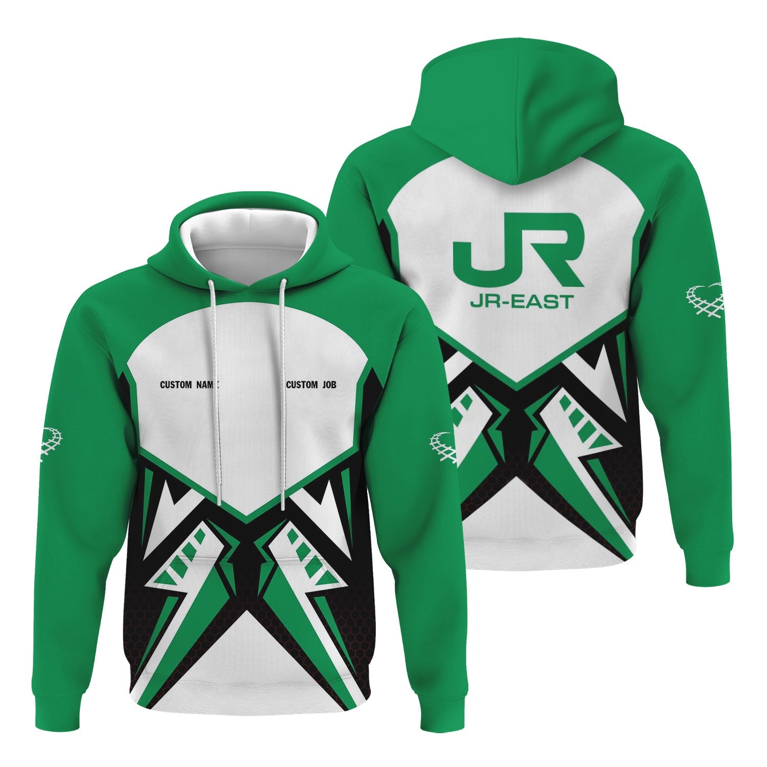 Railspirit Personalized East Japan Railway Hoodie Vibriant Style with Custom Position JR-EAST Train Zip Up Hoodie