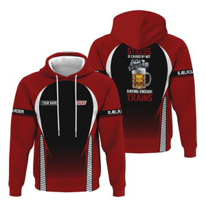 Railspirit Personalized Soo Line Railroad Hoodie Stress Is Caused By Not Having Enough Trains  Zip Up Hoodie