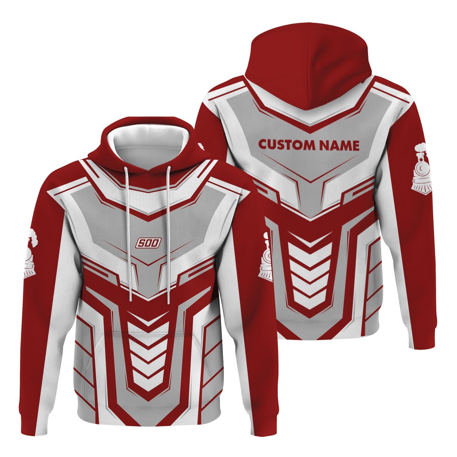 Railspirit Personalized Soo Line Railroad Hoodie Armor-Inspired Design Train Zip Up Hoodie All Over Print