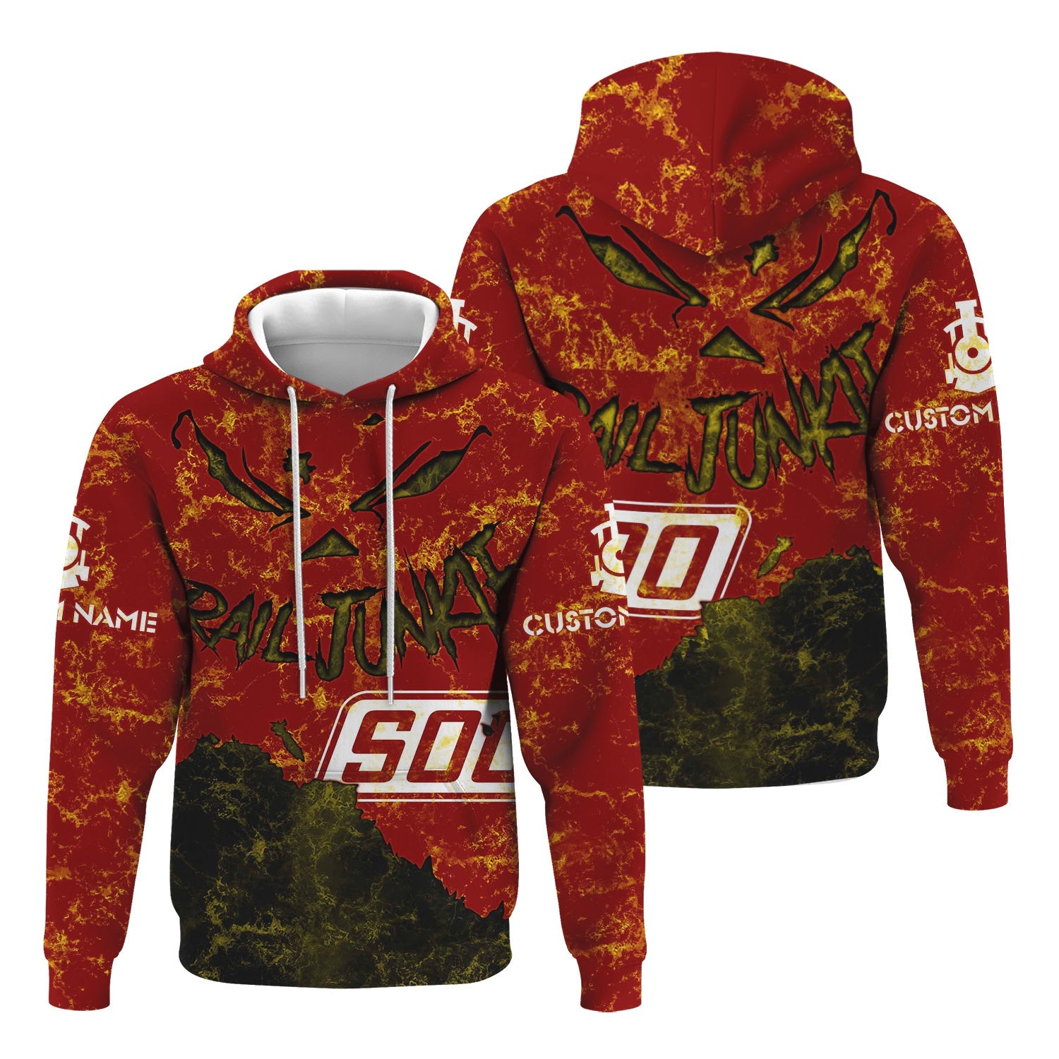 Railspirit Personalized Soo Line Railroad Hoodie Torn Graphic Style Train Zip Up Hoodie For Rail Junkie
