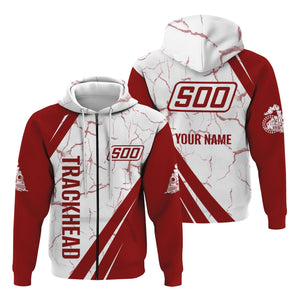Railspirit Personalized Soo Line Railroad Hoodie Crackle Texture Style Train Zip Up Hoodie For Trackhead