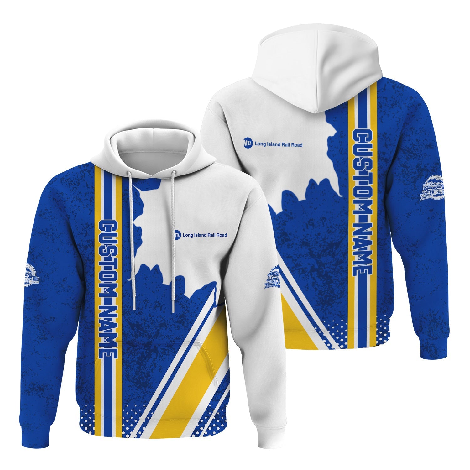 Railspirit Personalized Long Island Railroad Hoodie All Over Printed Unisex Zip Up Hoodie