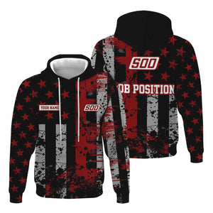 Railspirit Personalized Soo Line Railroad Hoodie Artistic Paint American Flag Style Train Zip Up Hoodie